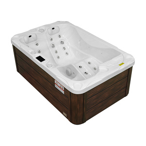 Spa de jardin autoportant en acrylique <span class=keywords><strong>pour</strong></span> 3 personnes avec massage par remous, 32 jets et transat <span class=keywords><strong>pour</strong></span> le loisir et la relaxation - Product Image 1
