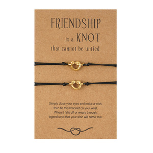 Juego de 2 Pulseras de Hilo Negro Hechas a Mano con Nudo de <span class=keywords><strong>la</strong></span> <span class=keywords><strong>Amistad</strong></span> para Protección y Buena Suerte, Pulsera de Cuerda Trenzada de Acero Inoxidable - Product Image 3