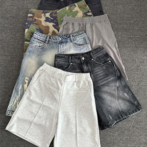 Shorts <span class=keywords><strong>en</strong></span> <span class=keywords><strong>jean</strong></span> vintage baggy à personnaliser pour homme, avec design, coupe ample, <span class=keywords><strong>jean</strong></span> délavé, shorts streetwear - Product Image 1