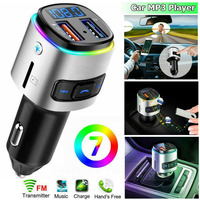 Ugreen — chargeur de voiture USB sans fil, double Port USB QC3.0, transmetteur Fm, mains libres, charge rapide