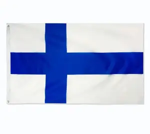 Bendera spanduk cetak ganda poliester nasional Finlandia baru