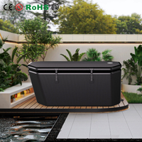 Baignoire à glace gonflable portable à double couche super robuste, compatible avec le bac de trempage à froid et son couvercle, pour la récupération sportive