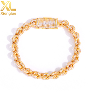 Pulseras de Moissanita con Eslabones Ovalados Pesados, Chapado en Oro Vermeil, Plata S925, Pavé de Diamantes, Personalizadas, Estilo Iced Out, Proveedores de Streetwear, OEMs B2B - Product Image 5