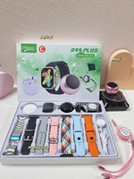 Montre connectée OEM D99plus AMOLED IP67, coffret cadeau, répondre aux appels, boussole, mini haut-parleur, écouteurs sans fil, 7 bracelets, suivi d'activité