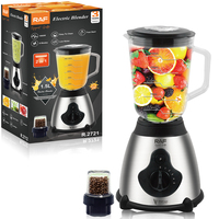 Mixeur haute vitesse RAF R.2712 1000W, bol en verre 1,5L, 45000 tr/min, six lames, faible bruit, facile à nettoyer, pour les tâches quotidiennes de cuisine