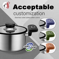 Ustensiles de cuisine professionnels, casseroles et poêles, ensemble de casseroles antiadhésives, ensemble de casseroles en acier inoxydable avec poignée en bakélite