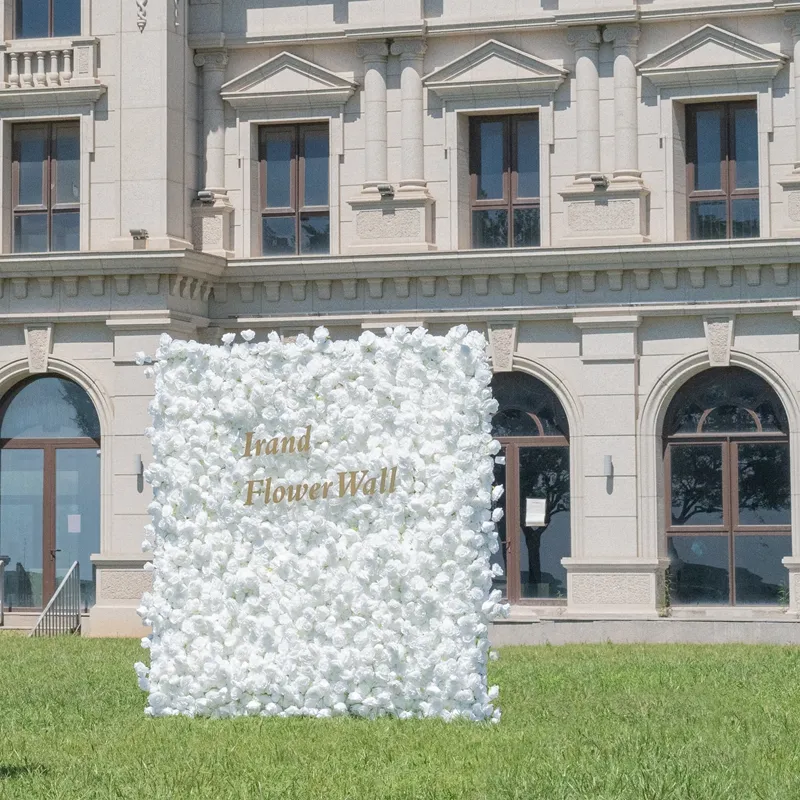 3d 5d Roll Up Flower Mat Panel Backdrop Wall for 40x60 8*4 8x8 Silk Rollup Fabric Cloth Cream White Ivory Color