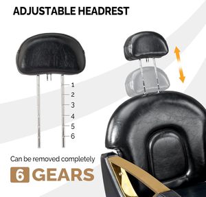 Modern Round Gold Metal Base cabelo equipamentos rosa couro barbeiro styling cadeira para salão de beleza loja - Product Image 3