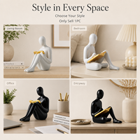 Statue décorative moderne nordique en forme de personnage lisant un livre, ornement artistique pour la maison, le salon, le bureau, accessoires de décoration