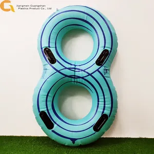 Eau piscine flotteur cercle tube double taille adulte gonflable anneau de bain avec poignées