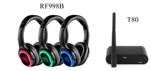 Équipement de podcast INDA RF998B – Casque sans fil supra-auriculaire silencieux et émetteurs audio HIFI, autonomie de 12h pour cabine de DJ - Product Image 6