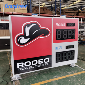 प्रकाशयुक्त पेट्रोल स्टेशन पेलॉन पर हस्ताक्षर बाहरी प्रकाश बॉक्स स्टील संरचना वाटरप्रूफ रूस्टप्रूफ का नेतृत्व 3-9 मीटर स्मारक साइन/पैलॉन - Product Image 3