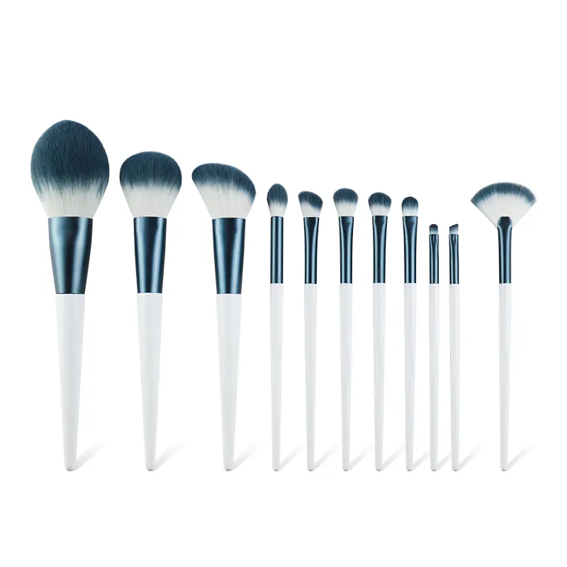 Luxury vegan 11pcs professional custom makeup brushes set private label bag packaging makeup brushes