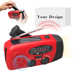 Radio solaire étanche IPX4 tendance, grande capacité, banque d'alimentation, radio d'urgence, alarme <span class=keywords><strong>SOS</strong></span> puissante, radio à manivelle pour usage quotidien - Product Image 1