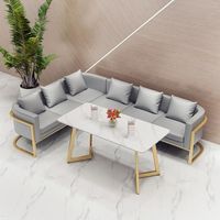 Ensemble de canapés et tables de restaurant en acier inoxydable de style nordique pour café, bar, salle à manger, hôtel, mobilier commercial