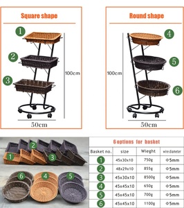 Scaffale Multilivello <span class=keywords><strong>in</strong></span> <span class=keywords><strong>Vimini</strong></span> per Cucina, Portaoggetti Rotante <span class=keywords><strong>in</strong></span> Plastica PP Effetto Rattan per Dispensa, Bagno, Camera da Letto - Product Image 5