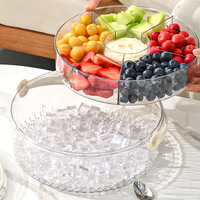 Vijfdelige plastic fruitbewaarbak met handvat, luchtdicht, vochtbestendig, draagbare snackbox met deksel, voor thuisgebruik