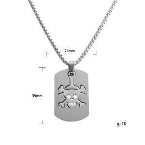 Collar con Colgante de Calavera de Acero Inoxidable para Hombre, Estilo Punk Retro, Cadena Tipo Placa de Identificación 12043 - Product Image 4
