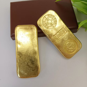 Chinese Feng Shui Qing <strong>Dynasty</strong> Imperial <strong>Gold</strong> Bar Ornament Alloy <strong>Gold</strong> Plated Lucky Wealth Decoration for Home &amp; Gift - Product Image 6