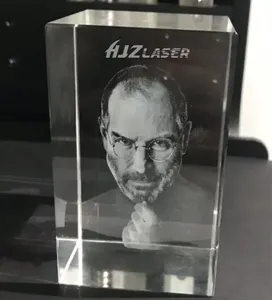 HJZ Laser 3D Laser Innen glas Kristall gravur Tragbare Glas würfel Laser gravur maschine