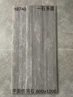 Carreaux de porcelaine en marbre gris foncé 600x1200 Plancher commercial de hall d'hôtel moderne Fonction brique réfractaire antidérapante pour salle de bain Villa