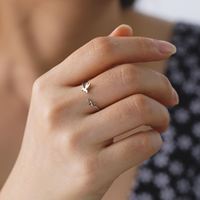 Bague ouverte ajustable en acier inoxydable Myshape avec feuilles d'arbre et oiseau pour femme, bijoux tendance 2024, cadeau d'anniversaire, nouveauté