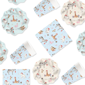 Juego de Vajilla con Temática Animal DAMAI, con Diseño de Elefante y Jirafa, Artículos para Fiestas, Plato de Papel Desechable para Postre, Vaso de Papel para Suministros para Fiestas - Product Image 2