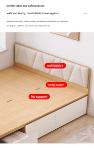 Venta Directa de <span class=keywords><strong>Fábrica</strong></span>, Cabecero Grueso, <span class=keywords><strong>Muebles</strong></span> de Dormitorio para Apartamentos, Marcos de Cama de Tela, Cama Tatami para Espacios Pequeños con Almacenamiento - Product Image 5