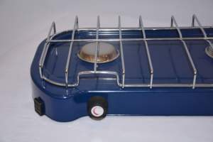 Réchaud à gaz portable double foyer en acier inoxydable BBQ-128 pour camping extérieur, conception sécurisée, prise en charge des langues française et néerlandaise, haute performance - Product Image 6