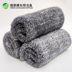 Serviette de lavage de voiture en microfibre au charbon de bambou Friend Car Washing Supplies, 35x35cm, grise, pour le lustrage et le nettoyage - Product Image 1