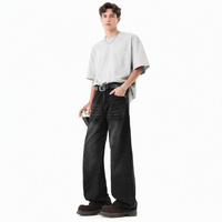 Jean Cargo en Denim Noir pour Homme – Meilleur Rapport Qualité-Prix, Coupe Ample avec Effet Délavé et Décoration de Trous, Idéal Toutes Saisons