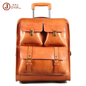 Joyir Genuine Leather Travel <b>Suitcase</b> 4 Wheel Large Capacity Trolley Handle Unisex Leisure Travel Spring 2024 - Product Image 5