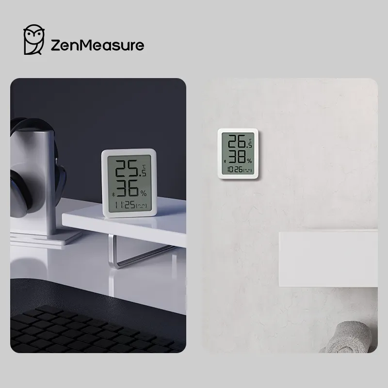 ZenMeasure بلوتوث ترمومتر LCD درجة حرارة المحيط والرطوبة معدات اختبار ورصد