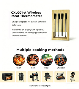 Thermomètre numérique sans fil intelligent à quatre sondes avec répéteur, certifié ISO9001, BSCI, FDA et brevet d'invention - Product Image 4