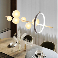 Lustre LED moderne et original, boule de verre transparente, lampe suspendue, salle à manger moderne, bar, restaurant, suspension, décoration de café, luminaires