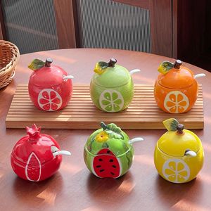 Lelyi Creative Ins Boîte de saindoux en céramique en forme de fruit créatif de grande valeur Petit pot d'assaisonnement frais fait à la main - Product Image 2