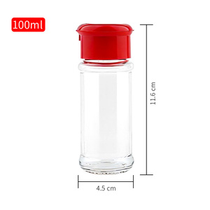 Wholesale Low Price 100ml Clear Eco-friendly Stackable Glass Seasoning Bottle with Plastic Lid for <b>Spice</b> Chili Pepper Storage - Product Image 5