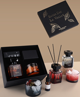 Diffuseur de parfum de luxe et coffret cadeau en pierre de cristal, huile essentielle de haute qualité, pour la maison et les cadeaux, boîte cadeau noire