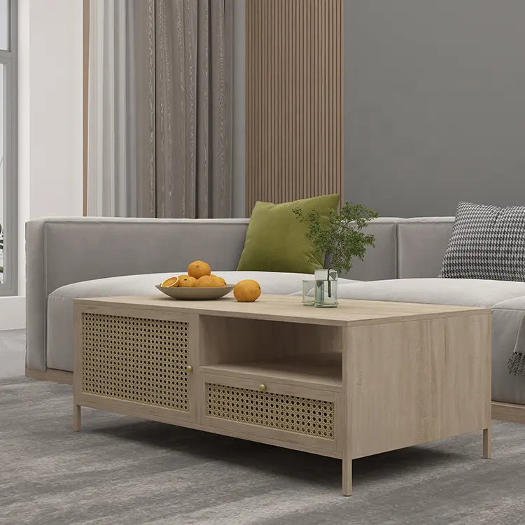 Diseño simple chino Mesa de té para exteriores e interiores Muebles de sala de estar de estilo francés con mesa de centro
