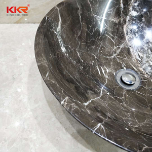 KKR liso pulido de mármol de Carrara disipador buque nacional de mármol marrón <span class=keywords><strong>cuenca</strong></span> - Product Image 5