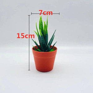 Plantes succulentes artificielles en pot, plantes vertes en plastique pour bureau, petite décoration intérieure, 30g Q-310 - Product Image 2
