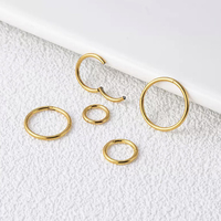 Bijoux de piercing en titane ASTM F136 : Anneau de nez segmenté articulé sans fin, clicker pour septum, tragus, hélix et narine
