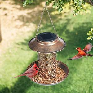Vente en gros IP65 LED solaire mangeoire à oiseaux ornement suspendu pour décoration de jardin lumières solaires extérieures - Product Image 1