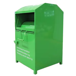 Eco-friendly Charity Big Storage Donation Recycle Bin Public Street Weather-proof Galvanized Steel Clothes Shoes Donation Bins