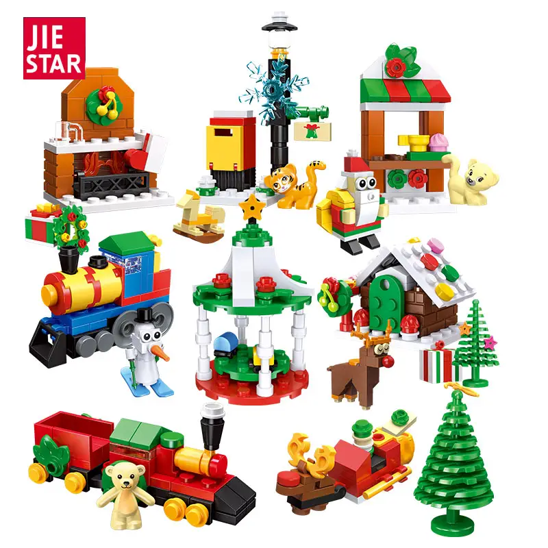 JIESTAR pequeño juguete de bloques de construcción chico promocional Pascua sorpresa huevo relleno juguete 2024 regalo de Navidad juguete conjunto para niños