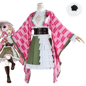 Costume de <span class=keywords><strong>cosplay</strong></span> Kanroji <span class=keywords><strong>Mitsuri</strong></span> de l'anime Demon Slayer, uniforme de demoiselle d'honneur Lolita de haute qualité, pour Halloween, vente en gros - Product Image 3