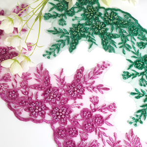 Pháp Victoria Chất Lượng Cao Sang Trọng Thêu Ren <span class=keywords><strong>Trim</strong></span> Với Sequins Đối Với Trang Chủ Dệt May Trang Trí Nội Thất 100% Polyester - Product Image 3