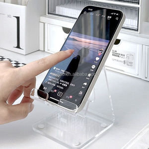 Suporte de telefone acrílico transparente, tablet criativo de mesa simples e estilo Ins, suporte espessado, portátil e multifuncional - Product Image 1
