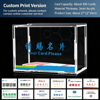 Boîte à cartes de visite en acrylique transparent de 3 mm d'épaisseur, assemblée, portable, grande capacité, pour salon professionnel, bureau, réception