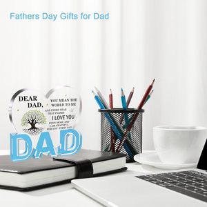 Acryl-Herzplakette mit Baumgrafik - Vatertag Geburtstag Valentinstag Weihnachtsgeschenke für Papa Ehefrau - 3,9x3,7 Zoll Erinnerungsgeschenk - Product Image 2